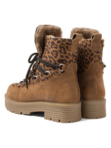 Lazamani Skórzane botki w kolorze jasnobrązowym