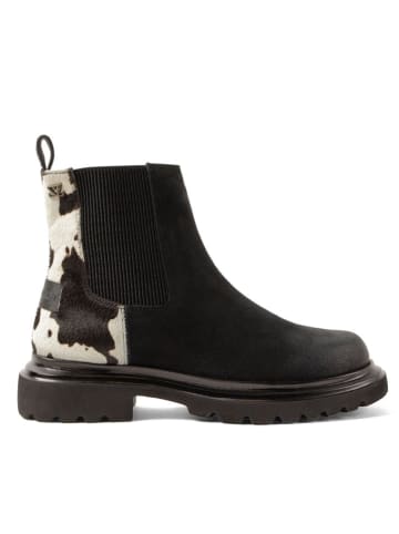Lazamani Leren boots zwart/wit