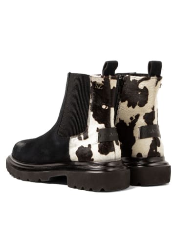 Lazamani Leren boots zwart/wit