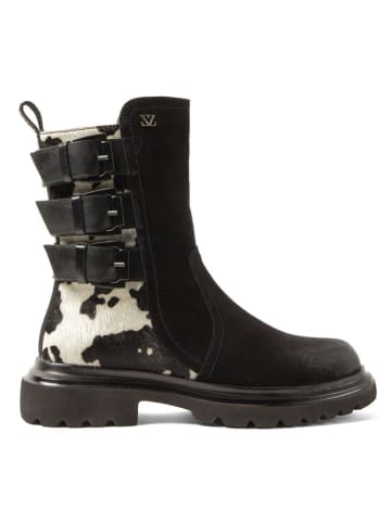 Lazamani Leren boots zwart/wit