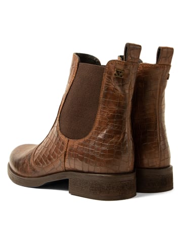 Lazamani Skórzane sztyblety w kolorze jasnobrązowym