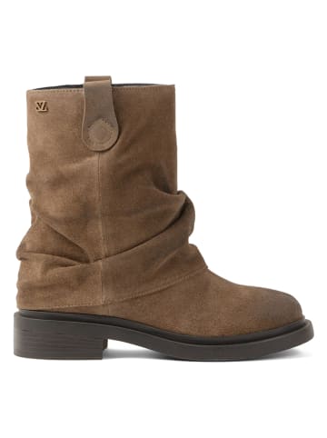 Lazamani Leren boots taupe