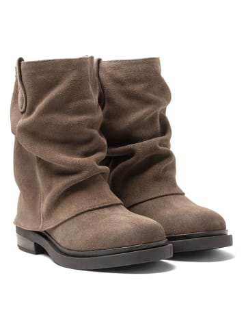 Lazamani Leder-Boots in Taupe