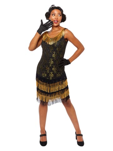 amscan Kostuumjurk "Charleston Diva" goudkleurig/zwart