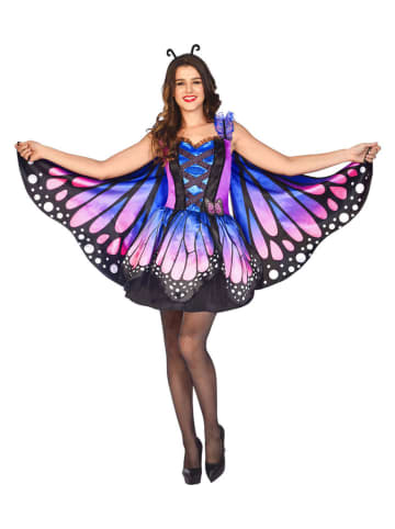 amscan 2-delig kostuum "Geheimnisvoller Schmetterling" paars/blauw