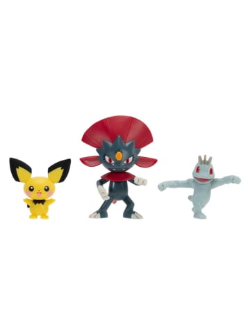 Pokémon 3tlg. Spielfiguren-Set "Pichu, Machop, & Weavile" - ab 4 Jahren