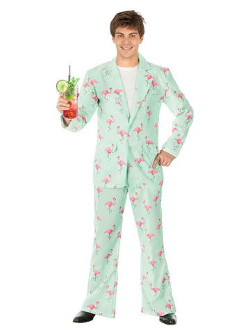 CHAKS 2-delig kostuum "Flamingo" groen/lichtroze