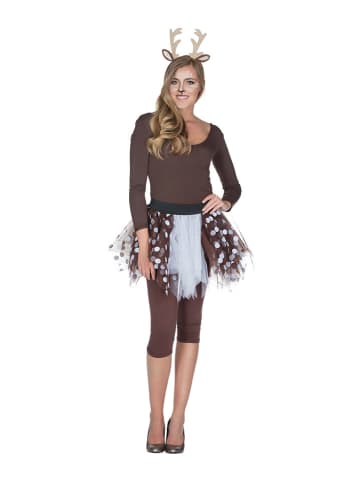 Party x People Spódnica kostiumowa w kolorze brązowo-białym