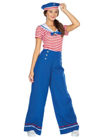 Party x People 2-delig kostuum "Matroos" rood/blauw