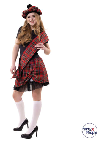 Party x People 3-częściowy kostium "Scottish Erin" w kolorze czerwonym