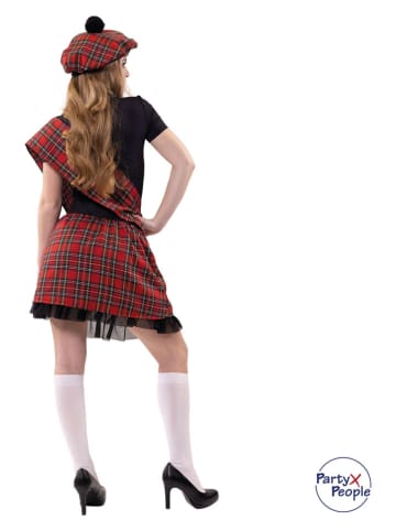 Party x People 3-delig kostuum "Schottin Erin" rood