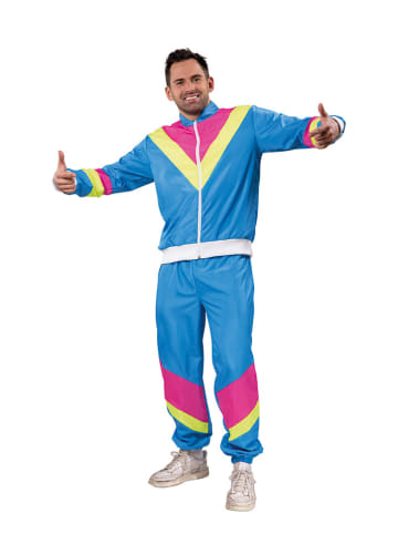 Party x People 2-delige outfit: trainingspak lichtblauw/meerkleurig