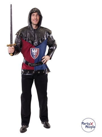 Party x People 2tlg. Kostüm "Ritter Artus" in Blau/ Rot/ Schwarz