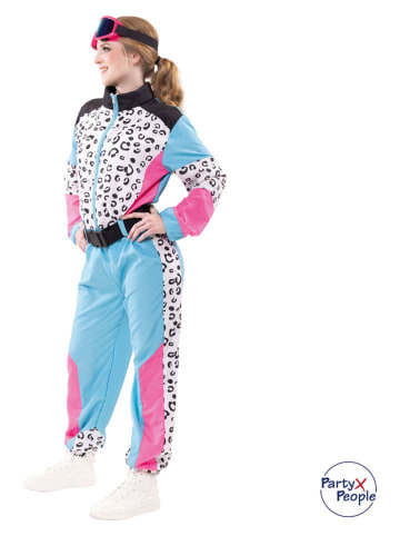 Party x People 2-delig kostuum "Skioverall" lichtblauw/roze/wit