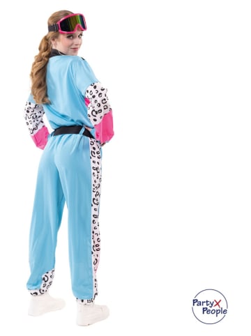 Party x People 2-częściowy kostium "Ski suit" w kolorze błękitno-różowo-białym