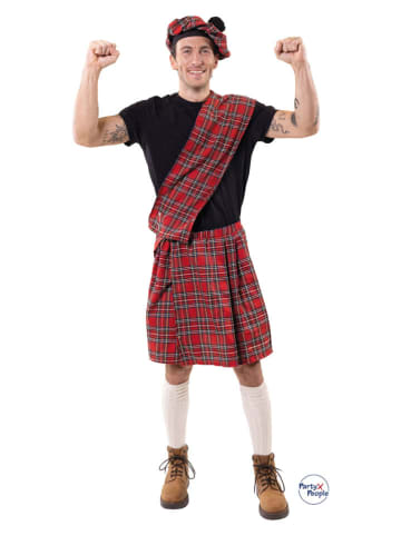 Party x People 3-częściowy kostium "Scottish Archie" w kolorze czerwonym