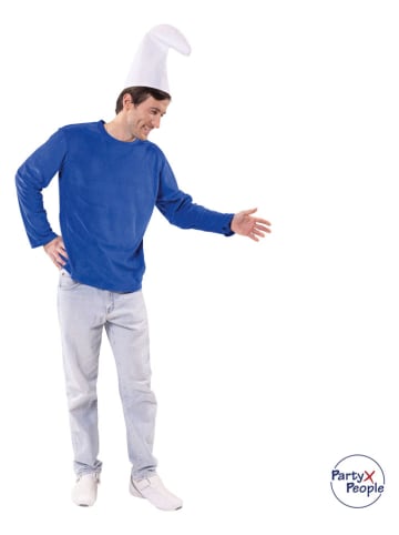 Party x People 2-częściowy kostium "Big Smurf Smörfi" w kolorze niebiesko-białym