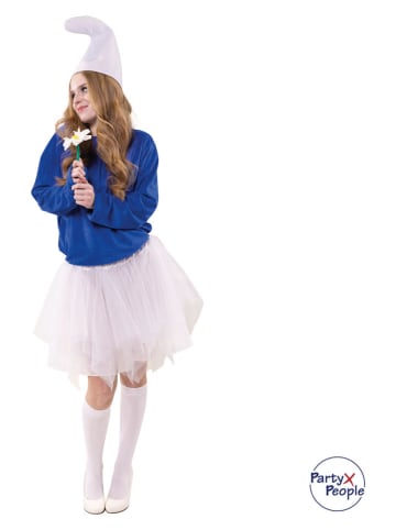 Party x People 2tlg. Kostüm "Großer Zwerg Smörfi" in Blau/ Weiß