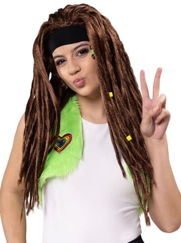 Party x People Pruik "Hippie" bruin