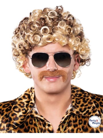 Party x People 2-częściowy zestaw akcesoriów "70s Disco" w kolorze jasnobrązowo-żółtym