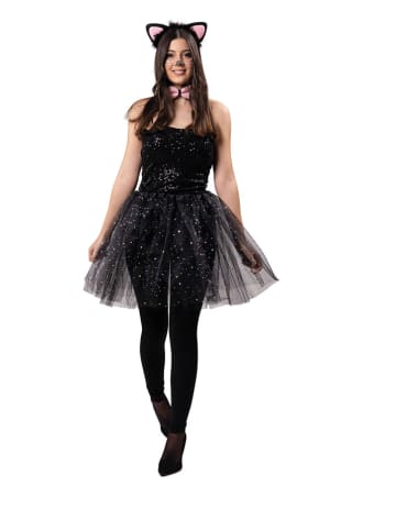 Party x People 3-delig kostuum "Kitty" zwart