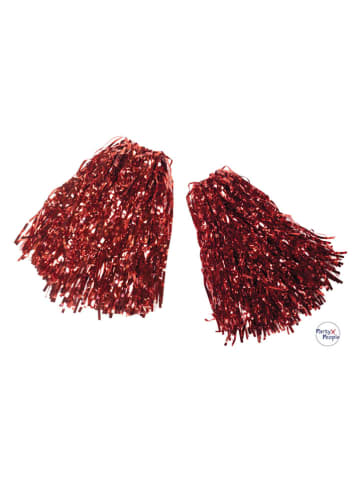 Party x People Pompony w kolorze czerwonym