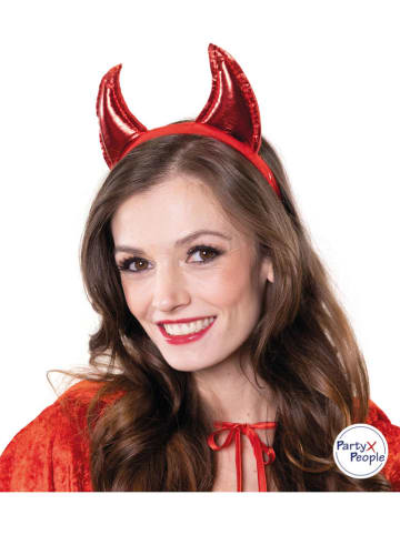 Party x People Haarband "Teufelshörner" rood