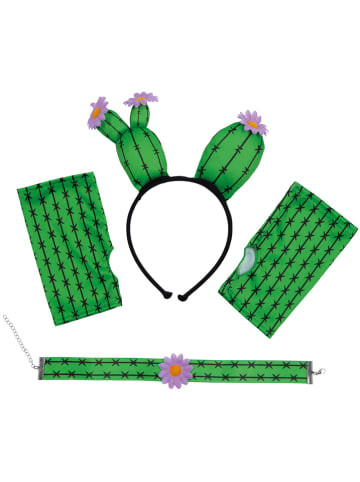 Party x People 4-delige kostuumaccessoireset "Cactus" groen