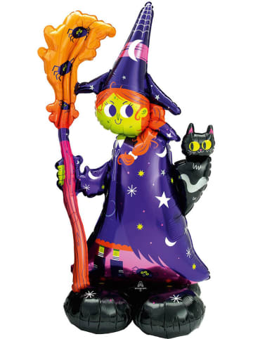 amscan Folieballon "Scary Witch" paars/lichtbruin/zwart - (B)60 x (H)139 cm