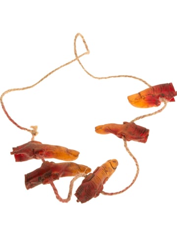 CHAKS Decoratieve hanger "Blooded Fingers" crème/rood - (L)7 cm