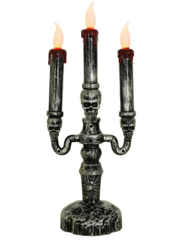 CHAKS Ledkandelaar zwart/zilverkleurig - (H)32 cm