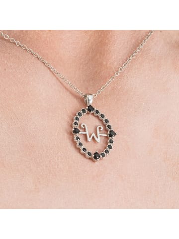 CHAKS Ketting zilverkleurig/zwart