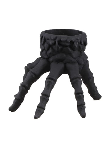 CHAKS Kerzenständer ''Black Skeleton Hand'' in Schwarz - (B)13 x (H)12 x (T)9,5 cm