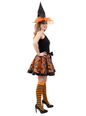 Party x People 3-delig kostuum "Heks Agatha" oranje/zwart