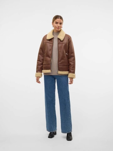 Vero Moda Kurtka "KAY" w kolorze brązowym ze skóry syntetycznej