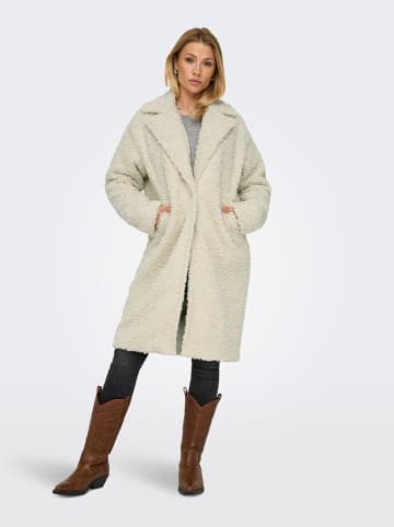 ONLY Płaszcz pluszowy "ONLCATALINA" w kolorze kremowym