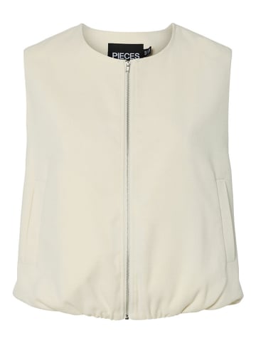 Pieces Weste "Faleah" in Creme