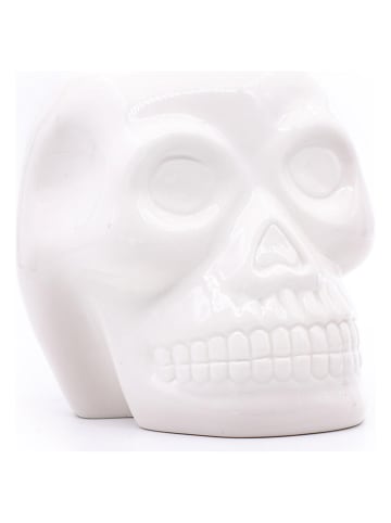 Candle Brothers Kominek zapachowy "Skull" w kolorze białym - wys.15 x Ø 14 cm