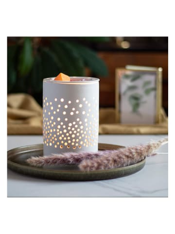 Candle Brothers Elektryczny kominek zapachowy "Dots" w kolorze białym - wys. 14 x Ø 12 cm