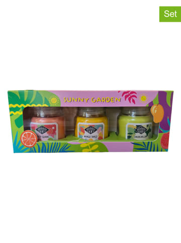 Candle Brothers 3er-Set: Duftkerzen "Sunny Garden" in Bunt - 3x 85 g
