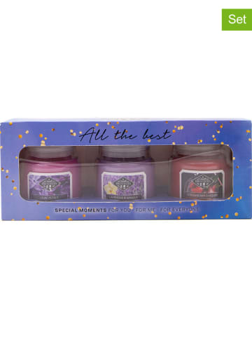 Candle Brothers 3er-Set: Duftkerzen "All the best" in Bunt - 3x 85 g