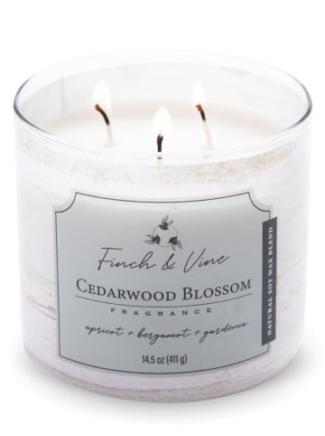 Colonial Candle Duftkerze "Cedarwood Blossom" in Weiß - 411 g