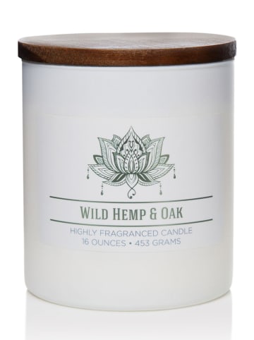 Colonial Candle Duftkerze "Wild Hemp & Oak" in Weiß - 453 g