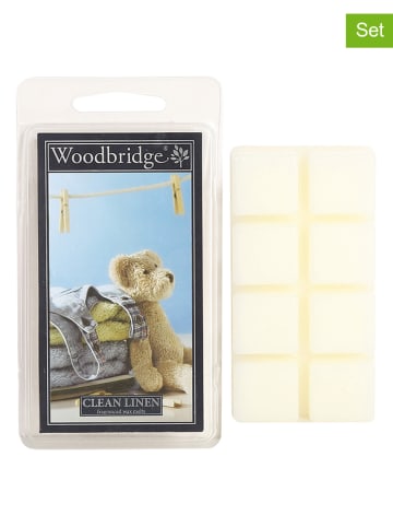 Woodbridge 2er-Set: Duftwachs "Clean Linen" in Creme - 2x 68 g