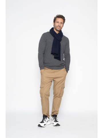 Perfect Cashmere Kasjmieren sjaal "Kelly" donkerblauw - (L)200 x (B)30 cm