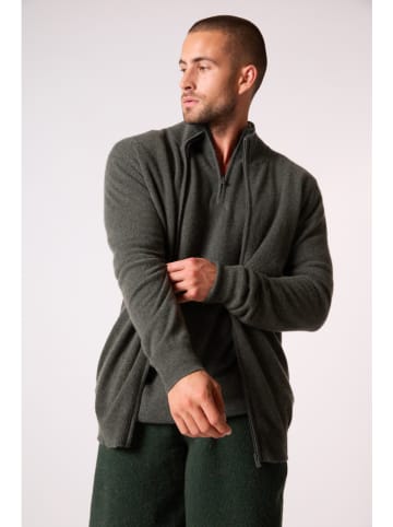 Perfect Cashmere Kasjmieren vest "Cody" kaki