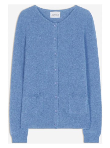 Perfect Cashmere Kaszmirowy kardigan "Amy" w kolorze błękitnym