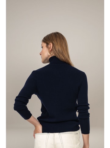 Perfect Cashmere Kaschmir-Rollkragenpullover "Elly" in Dunkelblau