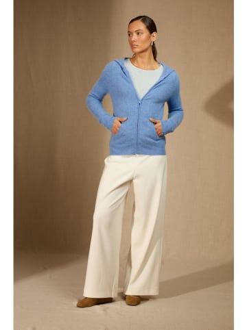 Perfect Cashmere Kaszmirowy kardigan "Emma" w kolorze błękitnym