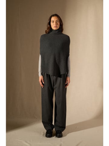 Perfect Cashmere Kaszmirowe ponczo "Gache" w kolorze antracytowym